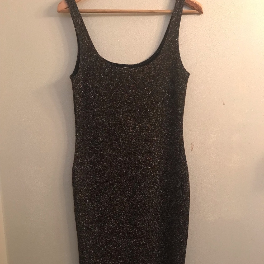 Black (with sparkles) body con midi dress